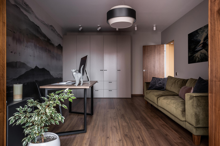 Серый + горчица: уютная квартира 108 м² в Самаре
