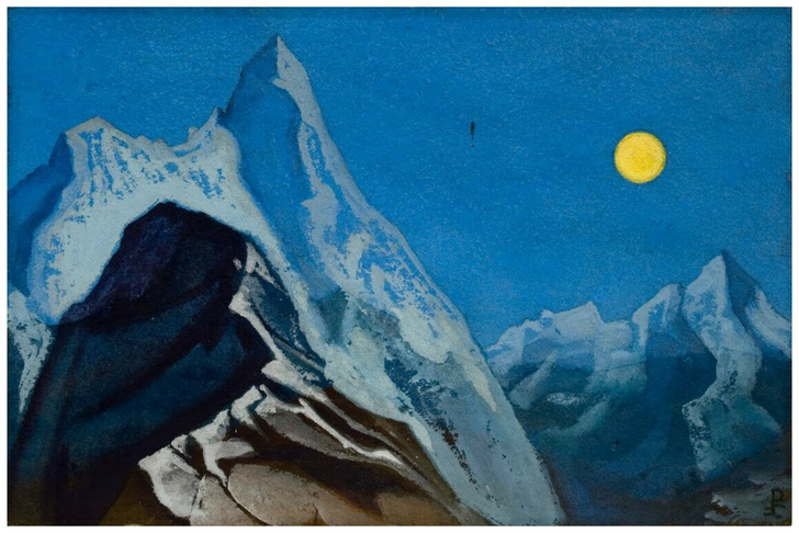 Репродукция на холсте «Гималайский пейзаж» Рерих, 76x50 см