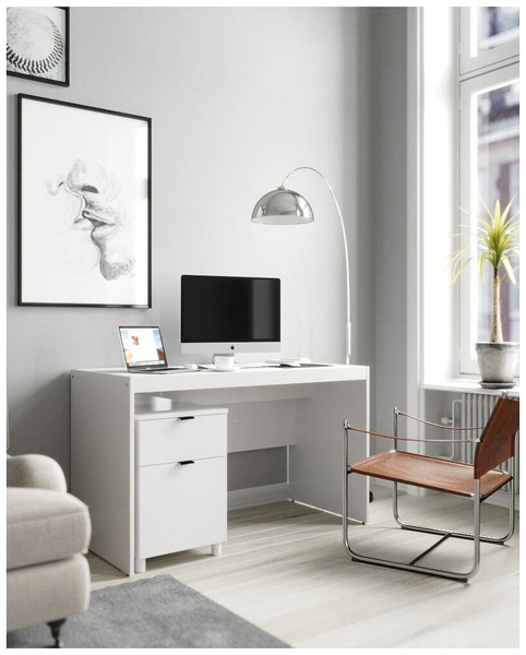 Письменный стол INTERIUM Novus White White, 123,2х65х75 см
