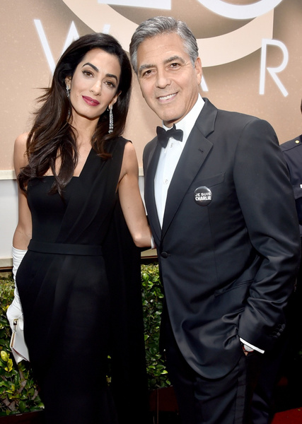 <p>Джордж Клуни с женой Амаль</p>