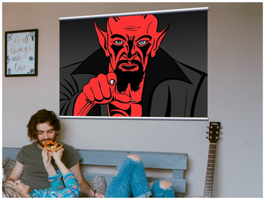 Картина на холсте «Демон, дьявол, ад», 120x90 см, с алюминиевым подвесом, в тубусе