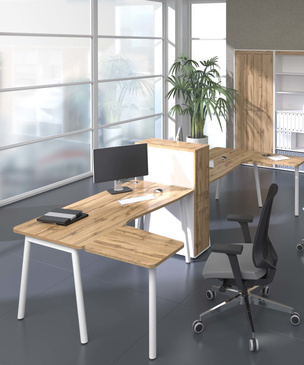 Мебель для офиса: плавные формы и металл