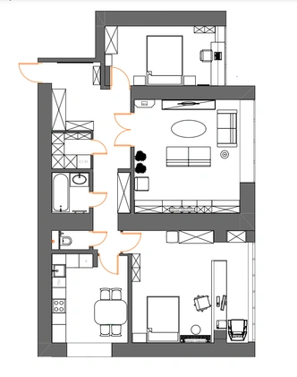 Светлая московская квартира 94 м² с печкой-камином