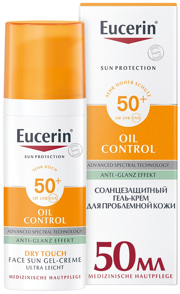 Eucerin гель Sun Protection Oil Control Dry touch для жирной и склонной к акне кожи SPF 50 SPF 50