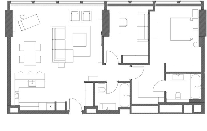 Мужская квартира 110 м² в Москва-Сити