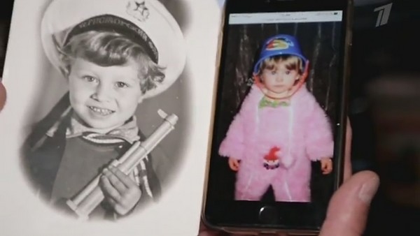 Детское фото Вячеслава и архивный снимок Юлии Липницкой