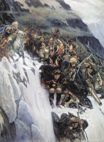 Василий Суриков. Переход Суворова через Альпы, 1899