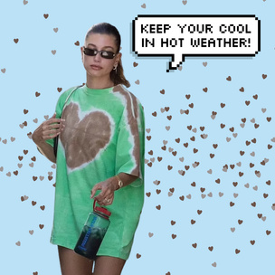 Что носить в жару: платье-футболка в технике тай-дай и тканевые кеды как у Хейли Бибер