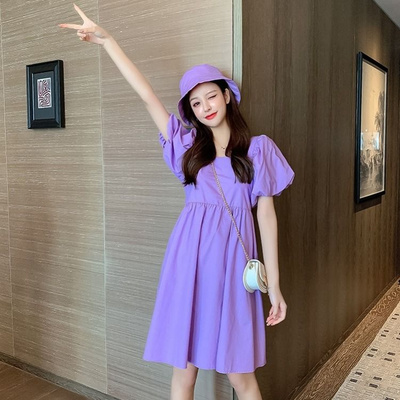Свободное фиолетовое платье 