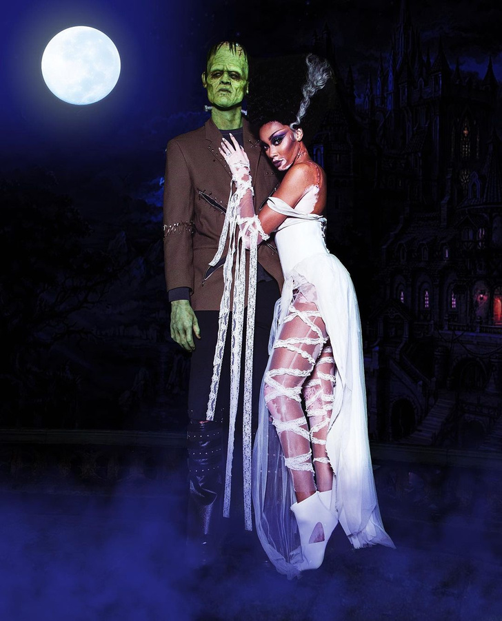 Невеста Франкенштейна: эффектный образ Винни Харлоу для хэллоуинской вечеринки
