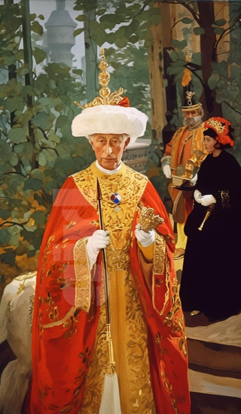 Нейросеть показала коронацию Карла III на картинах знаменитых художников