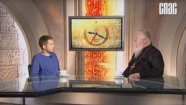 Борис Корчевников беседует с протоиерем Дмитрием Смирновым в эфире телеканала «Спас»