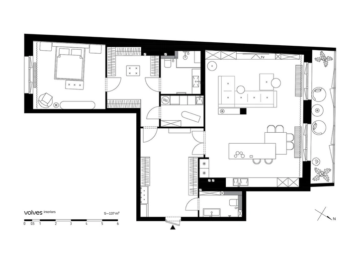 Современная квартира 137 м² в Санкт-Петербурге