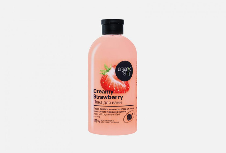 Пена для ванн Creamy Strawberry, Organic Shop