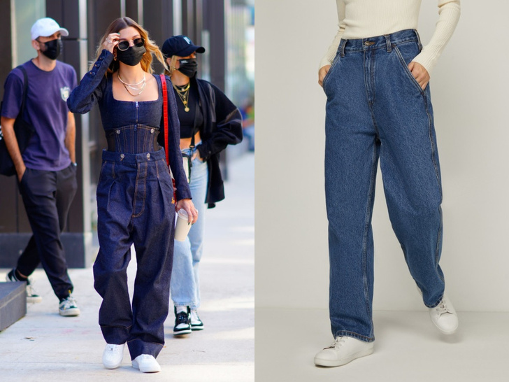 Хейли Бибер, модные джинсы 2021, звезды в джинсах, деним, стильные джинсы, с чем носить джинсы, сочетания с джинсами, стилизация, базовый гардероб, универсальные вещи, повседневный стиль, идеи образов на каждый день