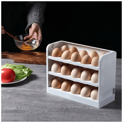 Подставка-лоток для хранения яиц в дверце холодильника 3-ярусная