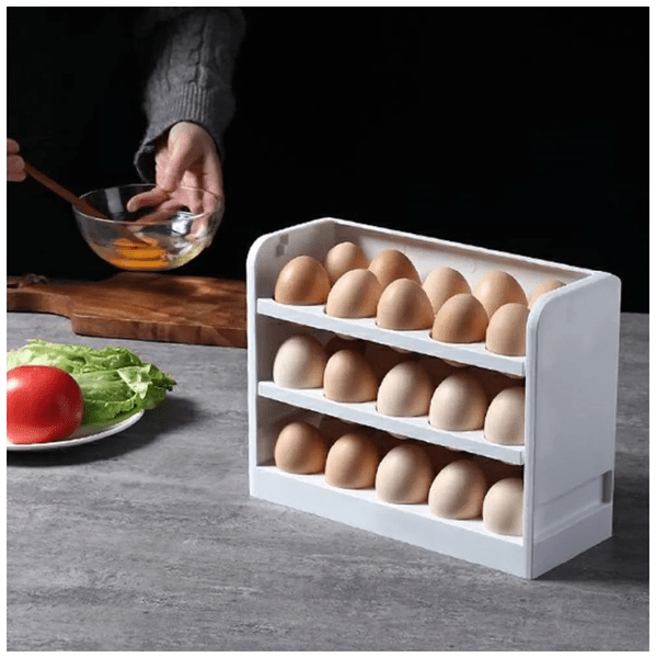 Подставка-лоток для хранения яиц в дверце холодильника 3-х ярусная