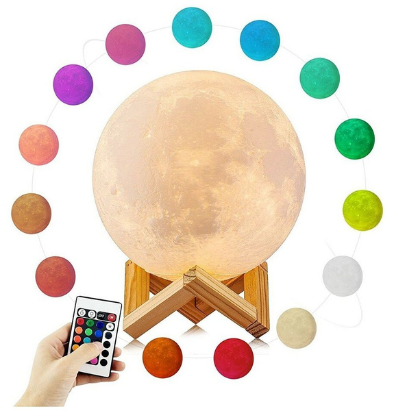Светильник-ночник 3D Луна с пультом и подставкой