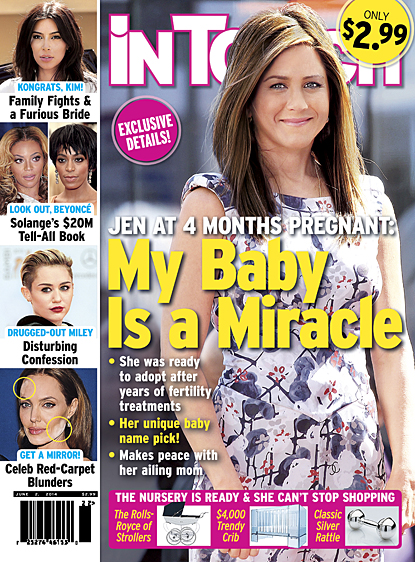 Дженнифер Энистон находится на 4 месяце беременности