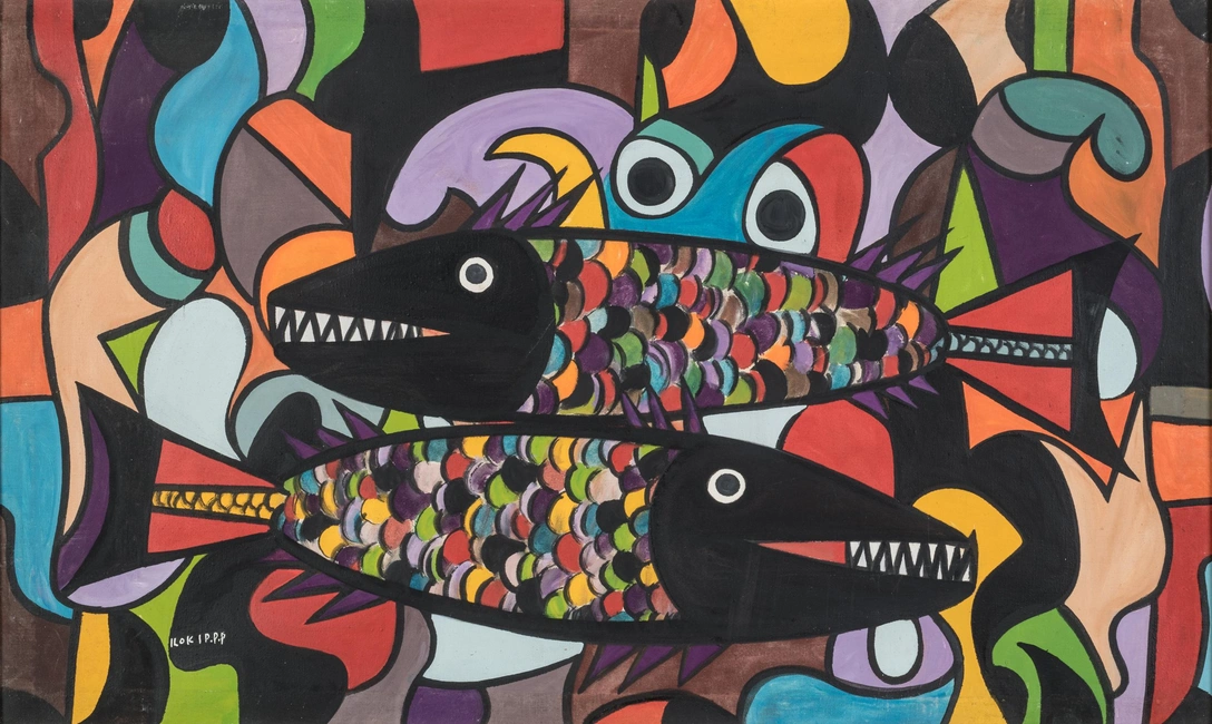 Ф. Илоки. «Рыбы», нач. 1970-х гг. Холст, краски. | Источник: архивы пресс-служб