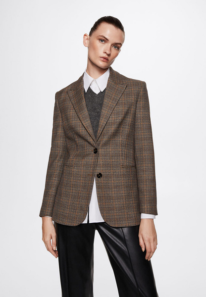 Пиджак Mango JUDY, цвет: коричневый, RTLACB478101 — купить в интернет-магазине Lamoda