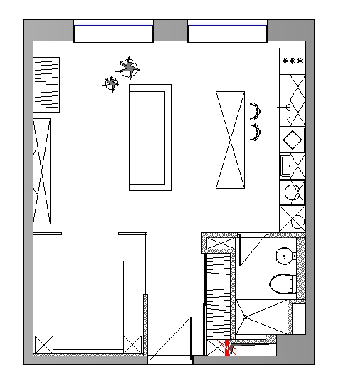 Арт-квартира в центре Москвы 44 м²