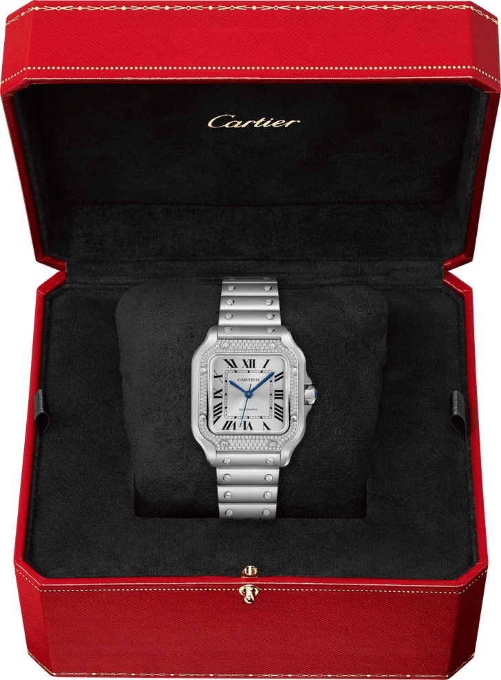 Новые часы Santon de Cartier с бриллиантовым безелем и возможностью быстро менять ремешки