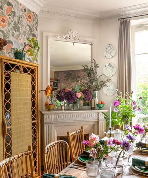 Маленькая квартира с цветочными мотивами в Париже