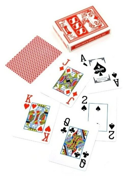 Карты игральные пластиковые для покера красные
