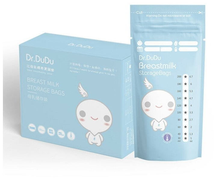 Контейнер / пакеты для хранения и заморозки грудного молока Nuobi Dr. Du. Du, 200 мл, 30 шт.