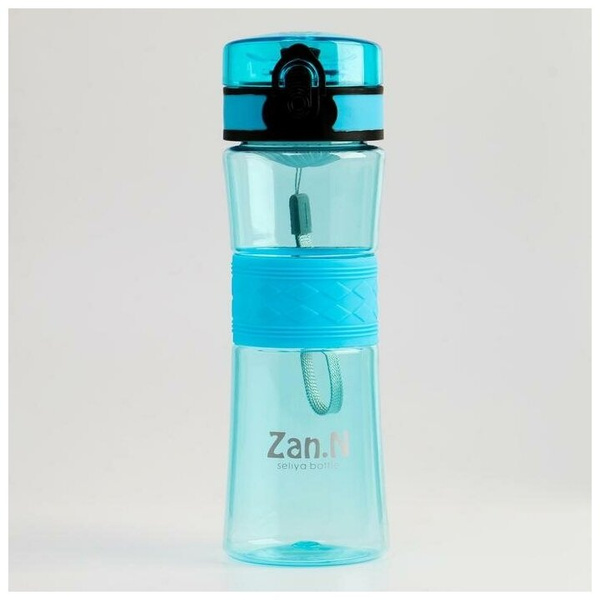 Бутылка для воды 550 мл, 7х7х22 см, голубая