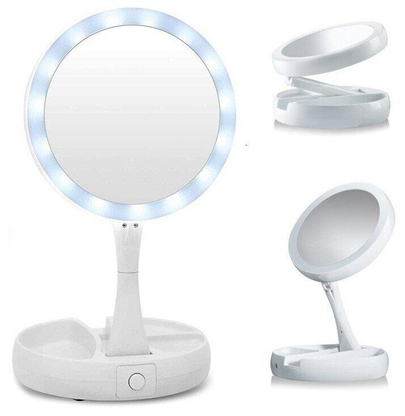 Складное косметическое зеркало My Fold Away Mirror с подсветкой