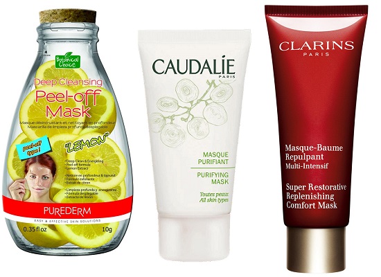 PUREDERM  Гелевая  очистительная  маска для лица  «Лимон», Purifying Mask - Caudalie Маска очищающая,Clarins  Восстанавливающая  питательная  маска-бальзам  интенсивного  действия MULTI-INTENSIF | Источник: Архив пресс-служб
