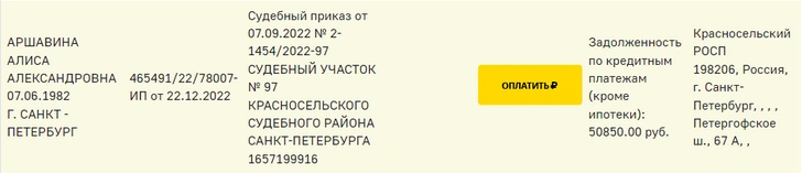 Проигравшая суд бывшей свекрови Алиса Аршавина встречает Новый год с долгами