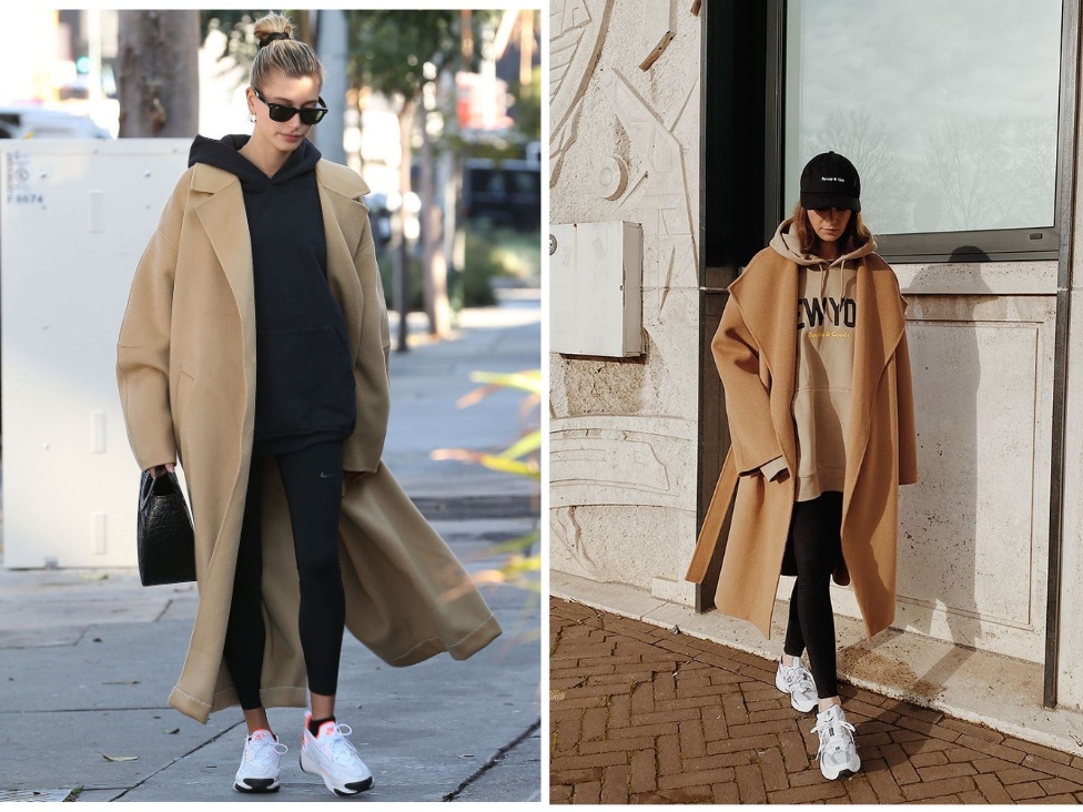 Как носить пальто с худи