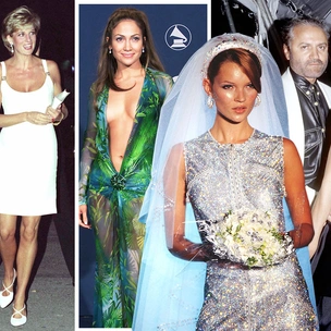 10 невероятных платьев Versace — от тропического наряда Лопес до мини принцессы Дианы