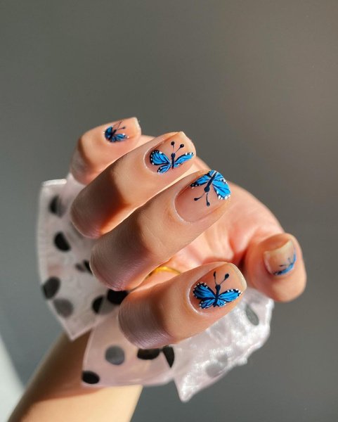 Маникюр с бабочками — самый креативный и стильный бьюти-тренд этой осени из Инстаграма (запрещенная в России экстремистская организация) 🦋