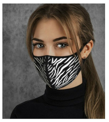Многоразовая защитная маска для лица с ионами серебра, 2 шт., Flexpocket, зебра