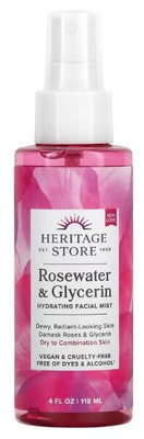 Увлажняющий спрей для лица Heritage Store с розой и глицерином