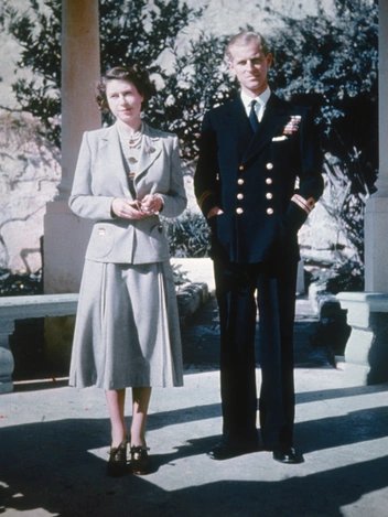 Наследная принцесса и герцог Эдинбургский во время медового месяца на Мальте, 1947