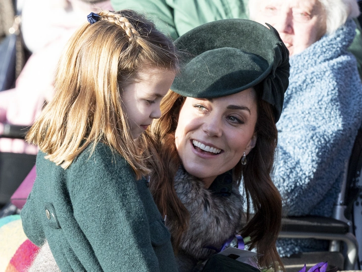 Кейт и Шарлотта во время рождественской службы в Сандрингеме, 25 декабря 2019