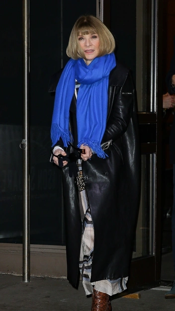 Анна Винтур выглядит эффектно в этом образе — все дело в ярких и модных аксессуарах | marieclaire.ru