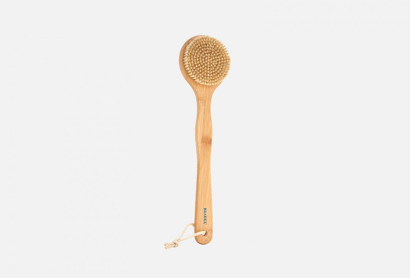 Щетка для сухого массажа из бамбука с щетиной кабана с ручкой 39 см BRADEX Bamboo Dry Massage Brush 