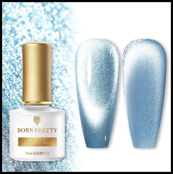 Born Pretty гель-лак для ногтей Sea Blue Cat Magnetic Gel, 7 мл