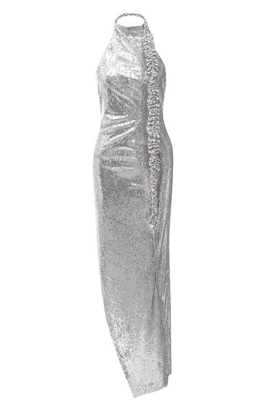 Серебряное платье OFF-WHITE