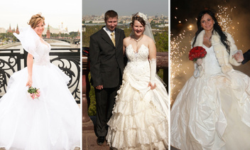 Рюши, меха и перчатки: в каких нарядах выходили замуж невесты в 2000-х