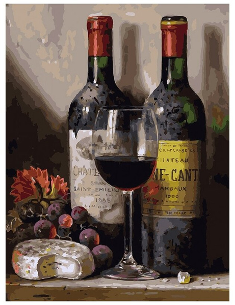 Картина по номерам «Вино, сыр и виноград» (319-AS)