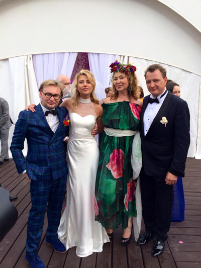 Марат и Екатерина с гостями - модельером Димитрием Деминым с супругой
