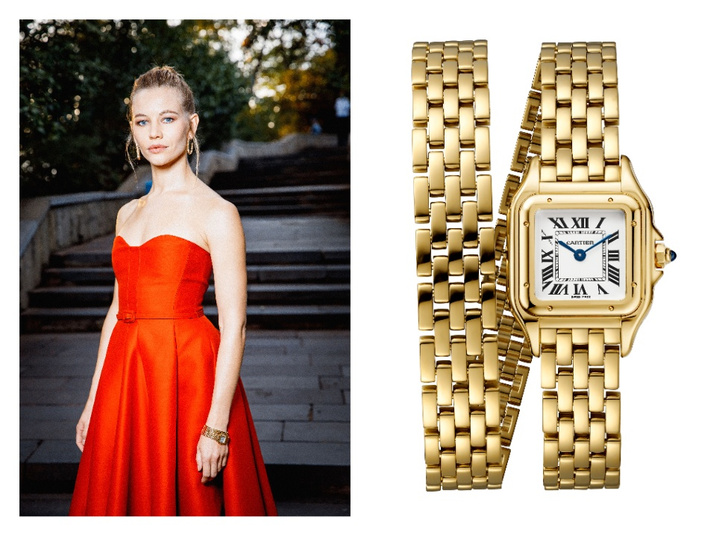 Круглые серьги + часы в виде браслета: Светлана Устинова в аксессуарах Cartier на фестивале «Кинотавр»