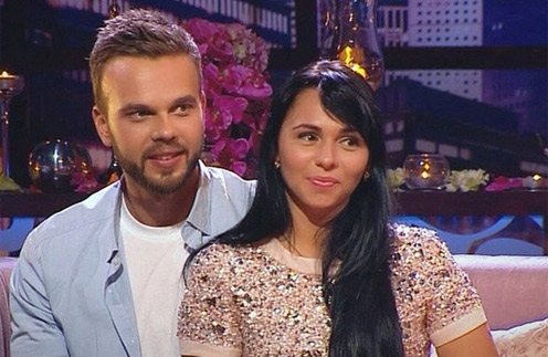 Максим Чернявский и Мария Дригола на съемках шоу